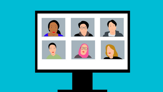 Employees in a remote meeting for an audit